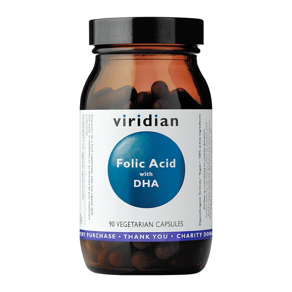 Viridian Folic Acid / Kwas Foliowy z DHA (90 kapsułek) Viridian