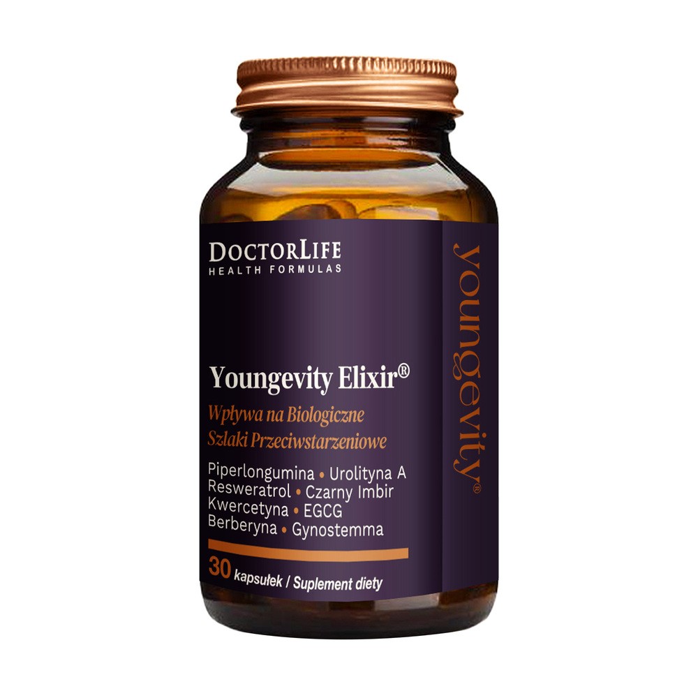 Doctor Life Youngevity Elixir, Odmłodzenie komórkowe, rewitalizacja mitochondriów, Suplement Diety, 30 Kaps.
