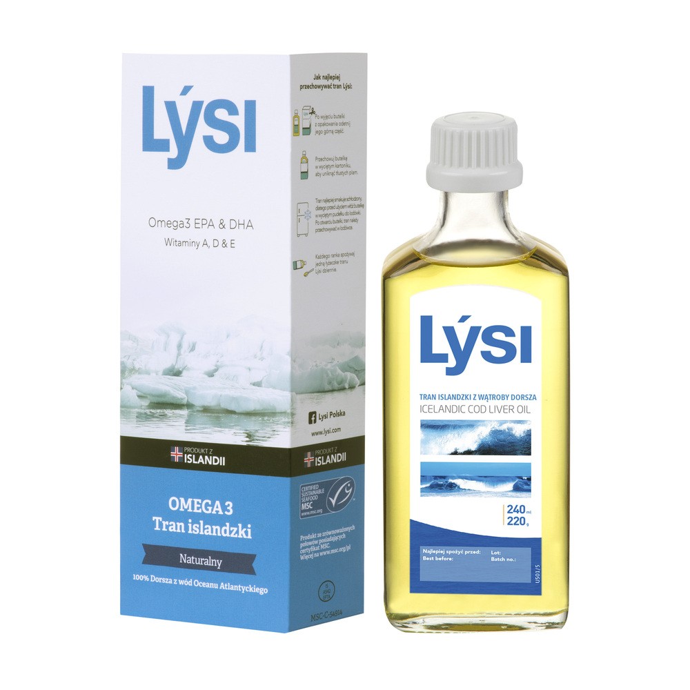 LYSI Tran islandzki Naturalny, 240ml