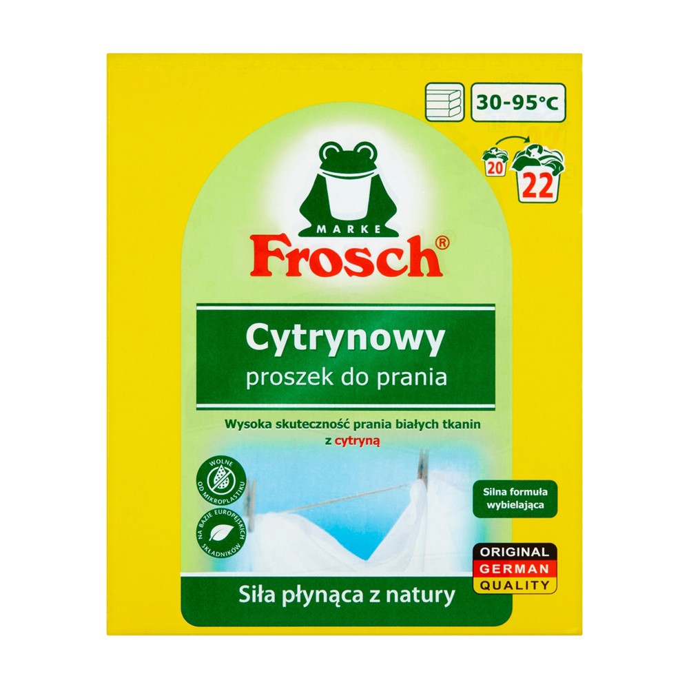 Frosch Cytrynowy proszek do prania tkanin białych 1.5 kg
