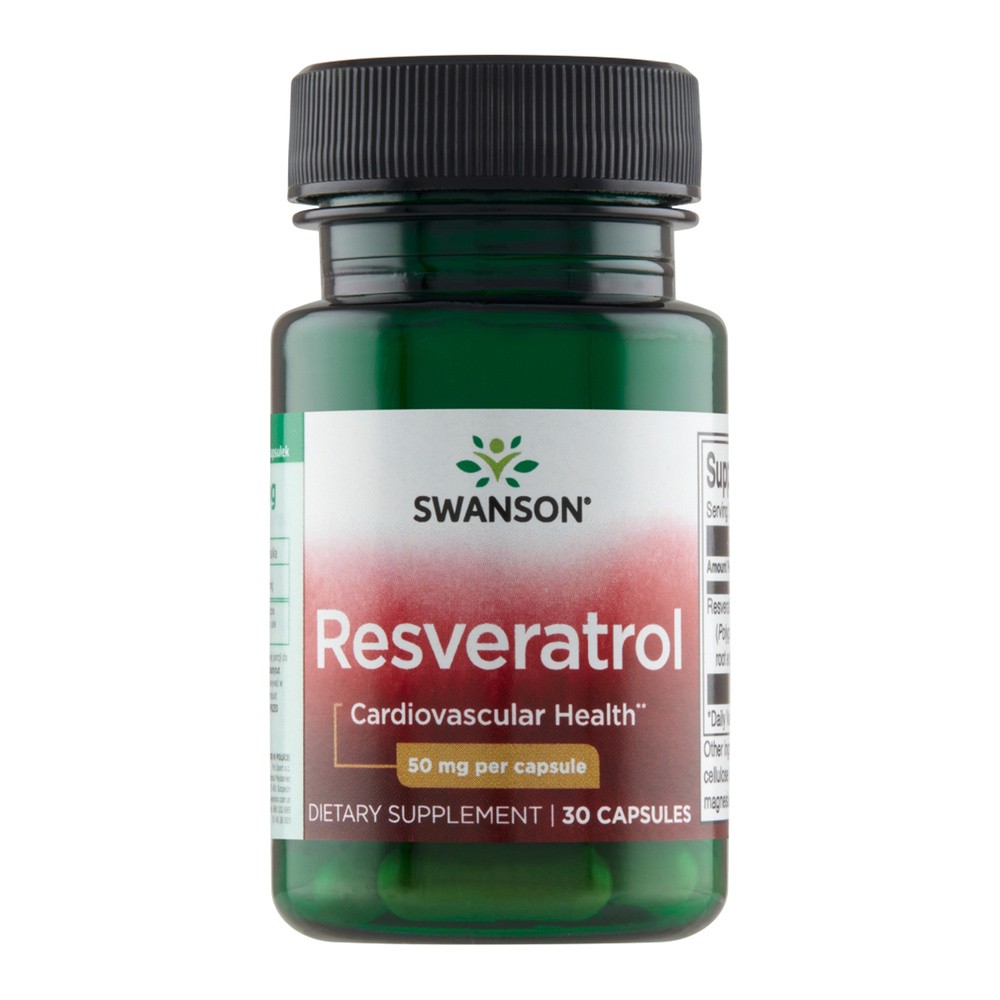 SWANSON Resweratrol korzeń rdest japoński 50mg Resveratrol 30 kapsułek