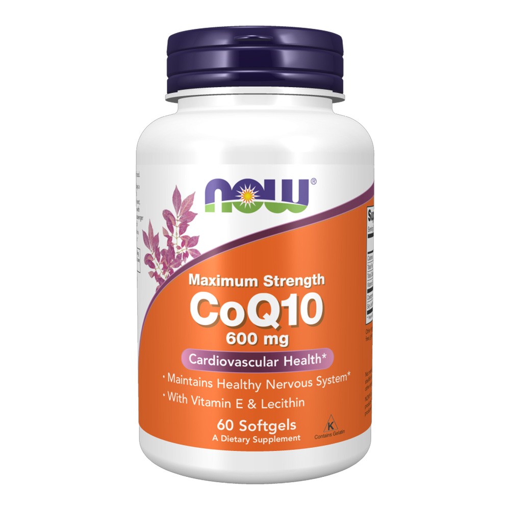 Now Foods FOODS FOODS Maximum Strength CoQ10 600mg (Koenzym Q10 z Lecytyną i Witaminą E) 60 Kapsułek żelowych