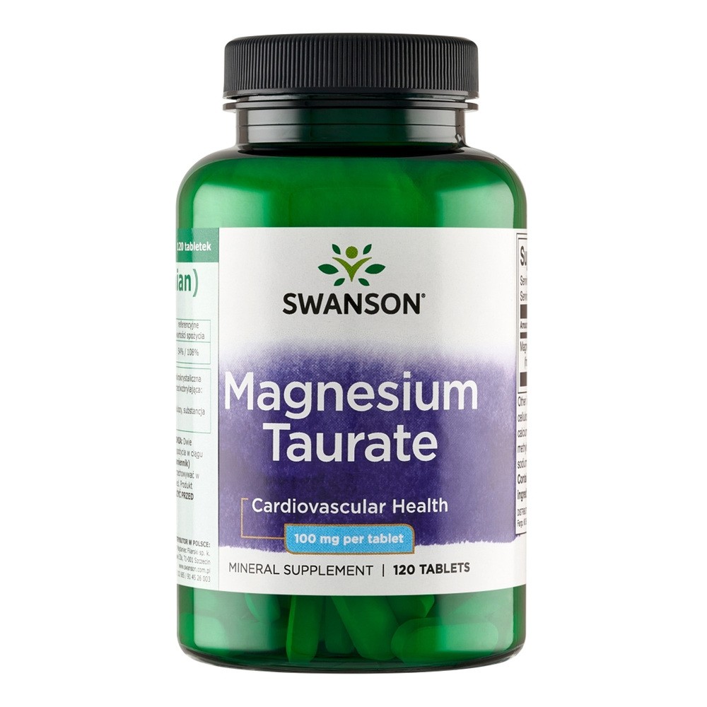 SWANSON Taurynian Magnezu (Magnesium Taurate) 100mg - (120 tab)