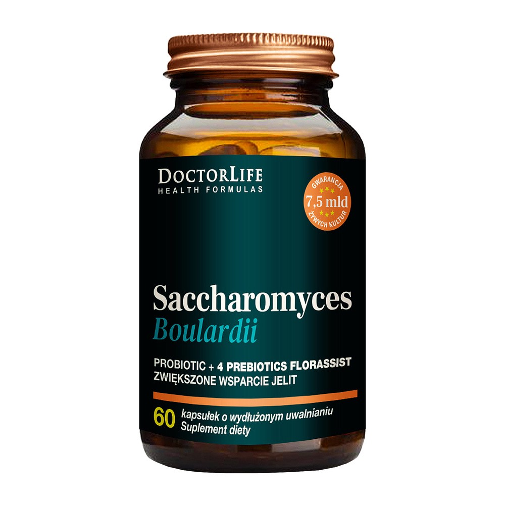 Doctor Life Saccharomyces Boulardii suplement diety wspierający jelita 60 kapsułek