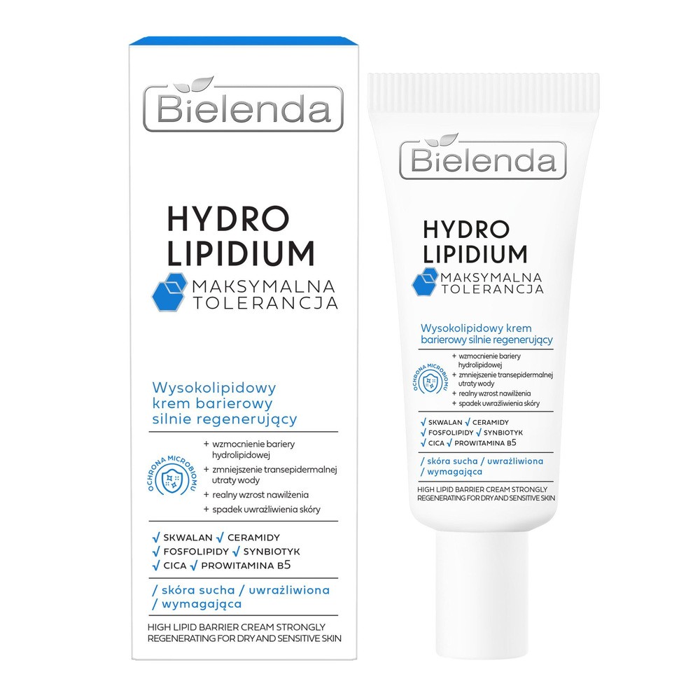 Bielenda Hydro Lipidium Maksymalna Tolerancja Wysoko lipidowy krem barierowy silnie regenerujący 50ml
