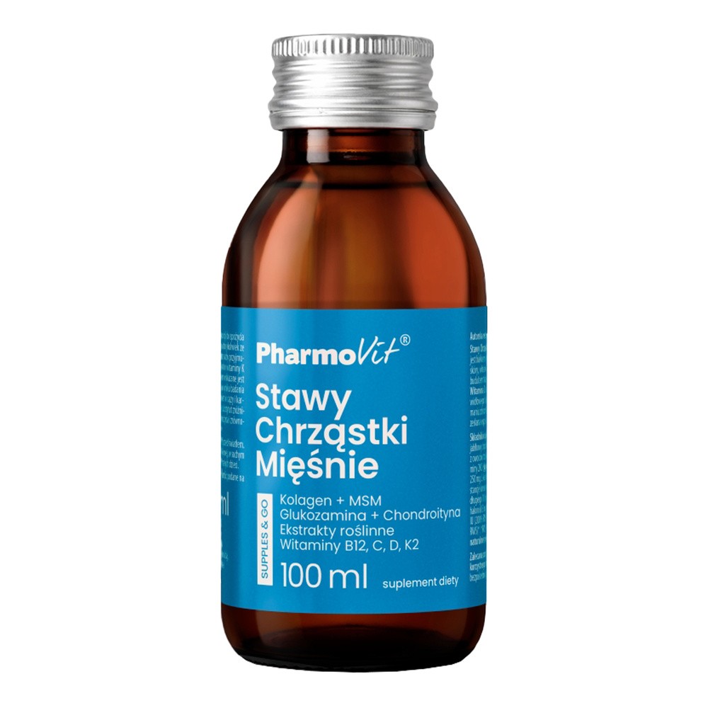 SHOT KOLAGEN NA STAWY, CHRZĄSTKI, MIĘŚNIE BEZGLUTENOWY 100 ml - PHARMOVIT (SUPPLES & GO)