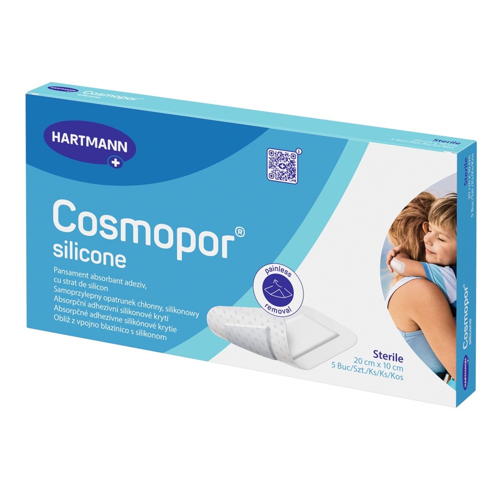 Hartmann Cosmopor Silicone 20 cm x 10 cm, 5 sztuk