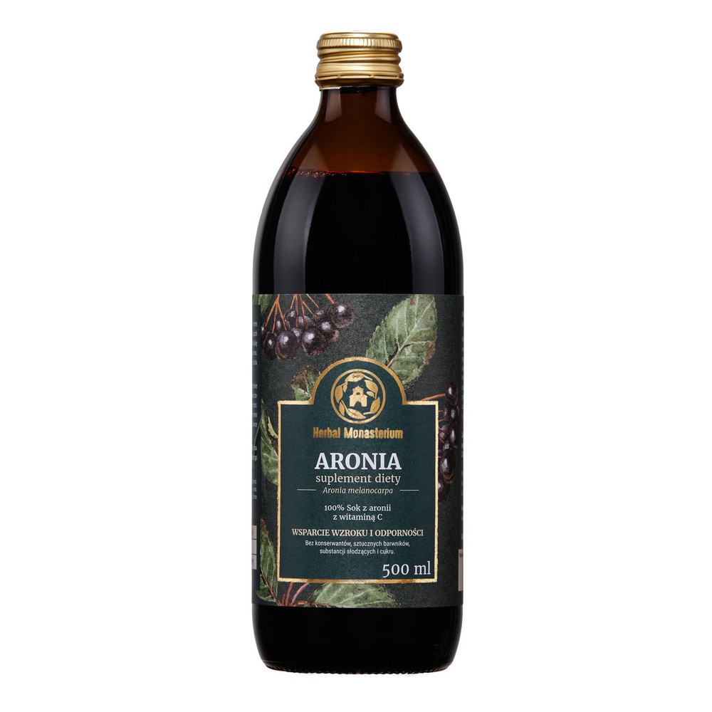 Herbal Pharmaceuticals Sok z Aronii 100% 500ml Herbal Monasterium