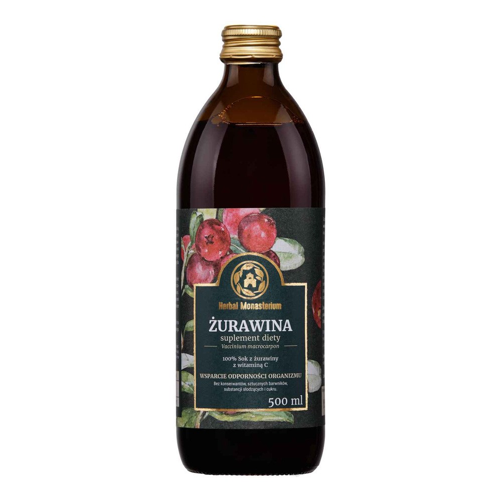 Herbal Pharmaceuticals Sok z Żurawiny 100% 500 ml Herbal Monasterium