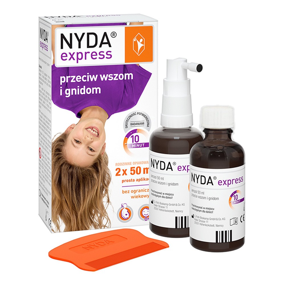 Zestaw Nyda Express, aerozol przeciw wszom i gnidom, 2 x 50 ml