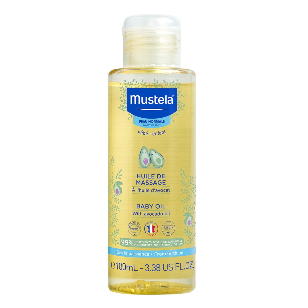 Mustela, Baby Oil, Olejek do masażu dla dzieci z olejkiem z awokado, 100ml