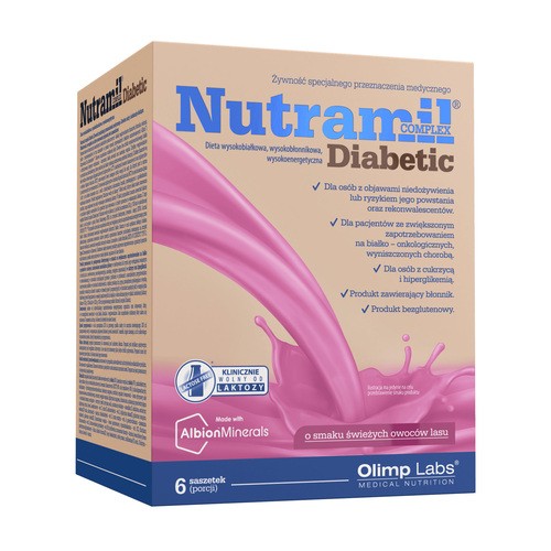 Olimp Nutramil Complex Diabetic, smak owoców leśnych, 6 saszetek