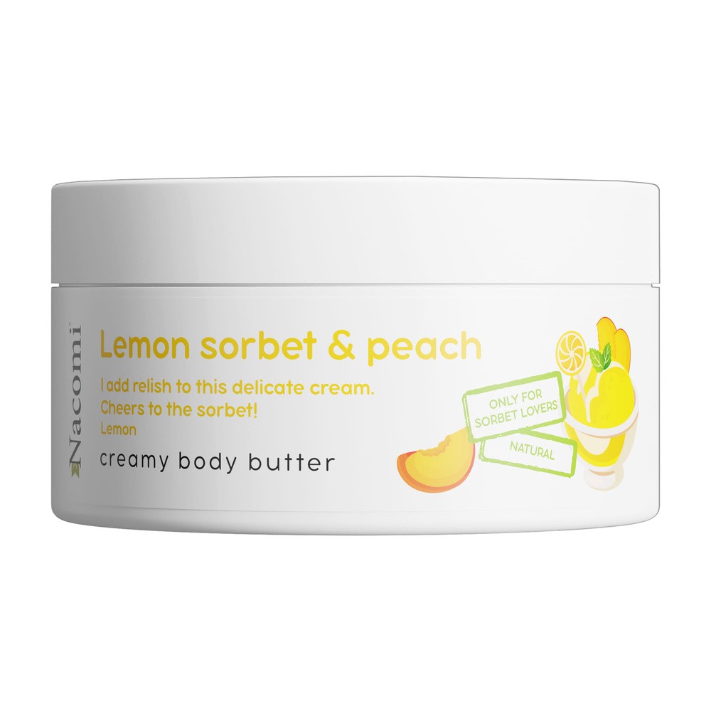 Nacomi, masło kremowe do ciała, Sorbet brzoskwiniowy z cytryną, 100ml