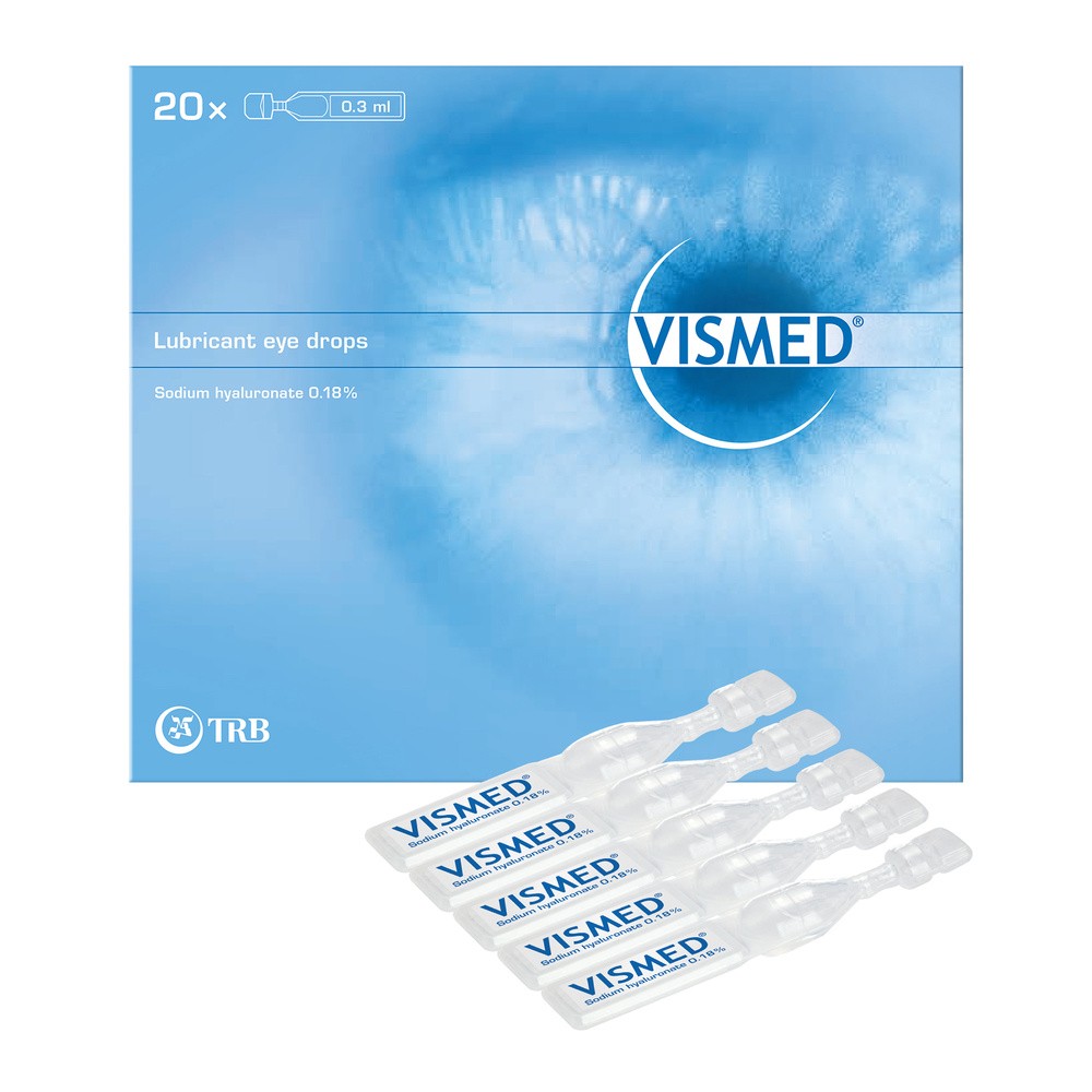 Zestaw Vismed Krople nawilżające do oczu 0,18%, 20 minimsów x 0,3ml + Vismed Multi nawilżające krople do oczu 0,18 %, 10 ml