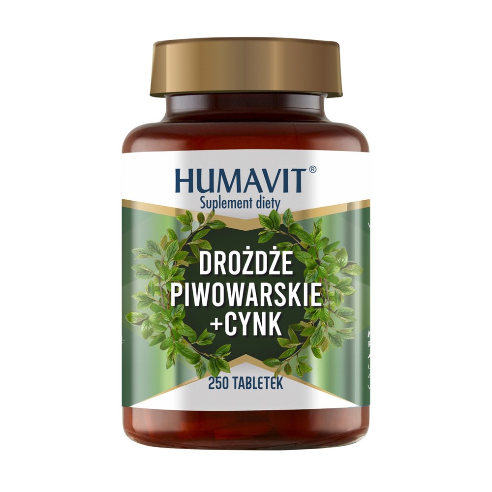 Humavit, Drożdże piwowarskie + Cynk, 250 tabl.