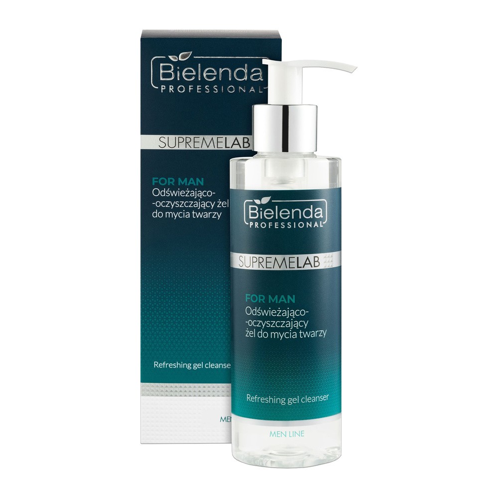 Bielenda Professional - SUPREMELAB - FOR MEN - Refreshing Gel Cleanser - Odświeżająco-oczyszczający żel do mycia twarzy - 200 ml