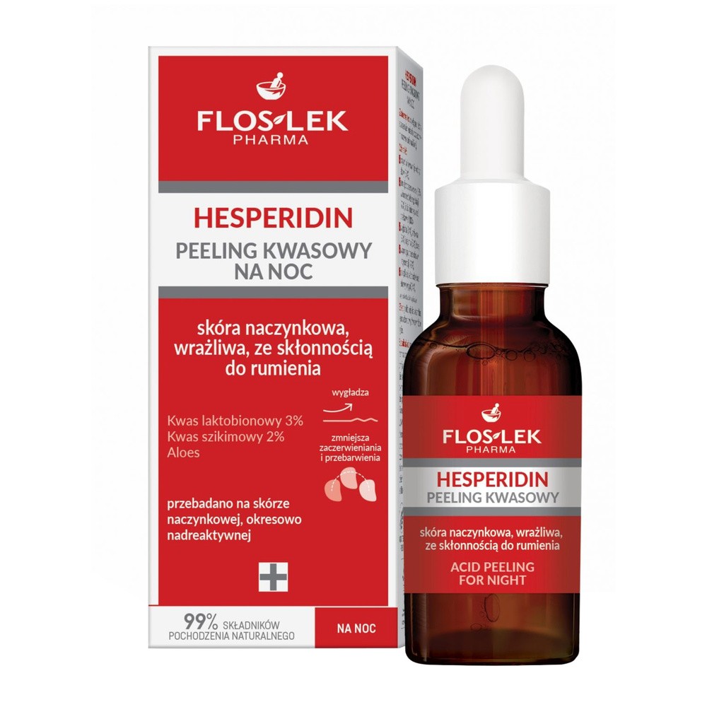 FLOS-LEK HESPERIDIN Peeling kwasowy na noc, 30 ml