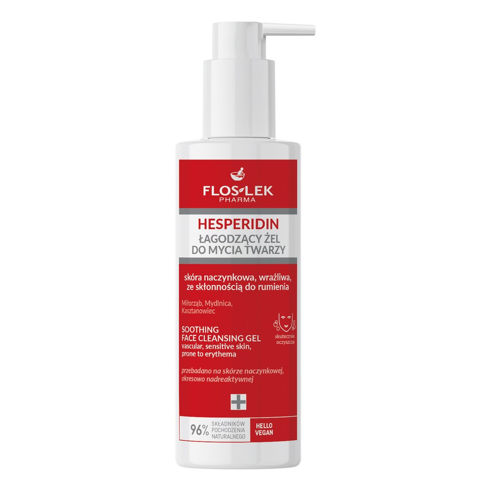 FLOS-LEK HESPERIDIN Łagodzący żel do mycia twarzy, 175 ml