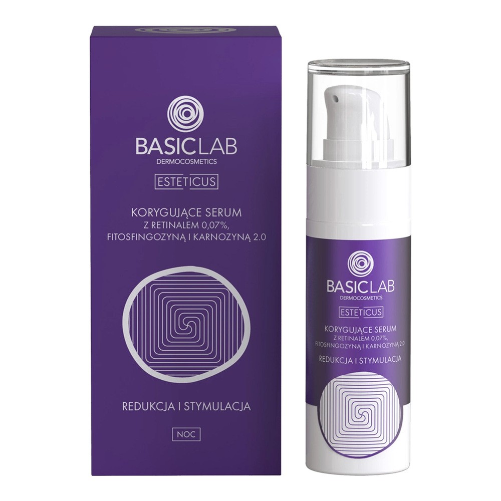 NEW APPROACH BasicLab Esteticus korygujące serum z retinalem 0,07% fitosfingozyną i Karnozyną 2.0 Redukcja i Stymulacja 30 ml