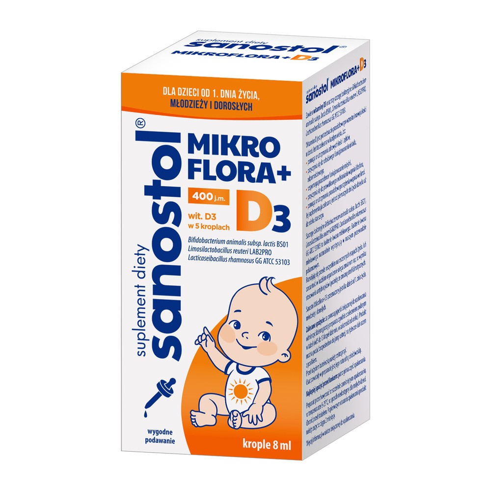 Sanostol Mikroflora D3 Krople, 8 ml