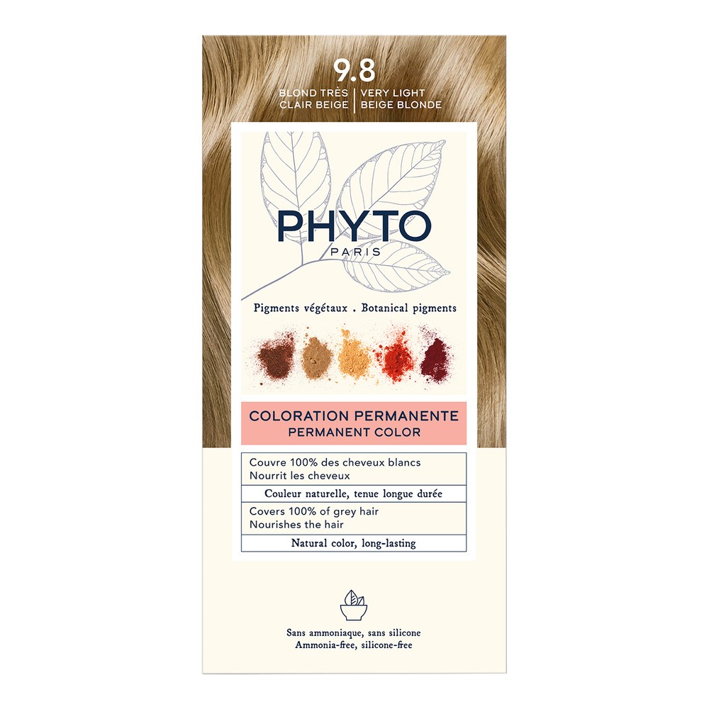 Phyto PhytoColor 9,8 Blond Tres Clair Beige Farba do włosów - kolor bardzo jasny beżowy blond 50+50+12