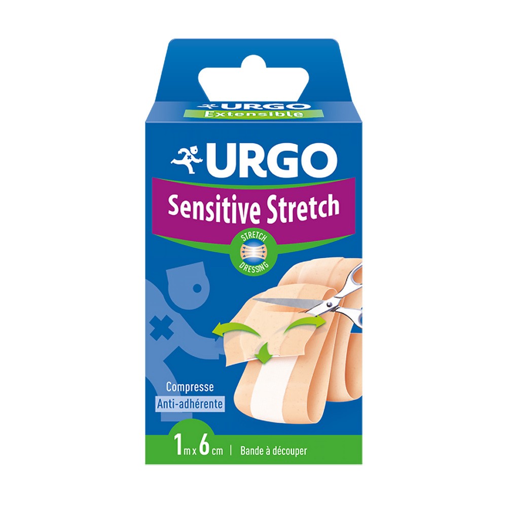 Polfa LABORATORIA SP Z O.O URGO Sensitive Stretch Plaster 1 m x 6 cm 1 sztuka
