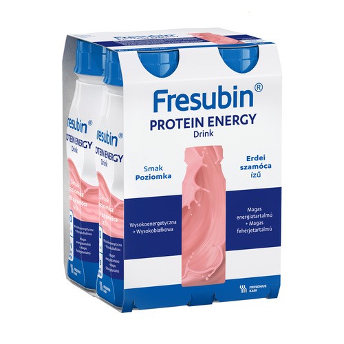 Fresubin Protein Energy Drink, preparat odżywczy, smak poziomkowy, 4 x 200 ml