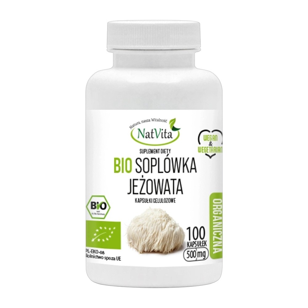 NatVita, Bio Soplówka Jeżowata Lion's mane, 100 kaps.