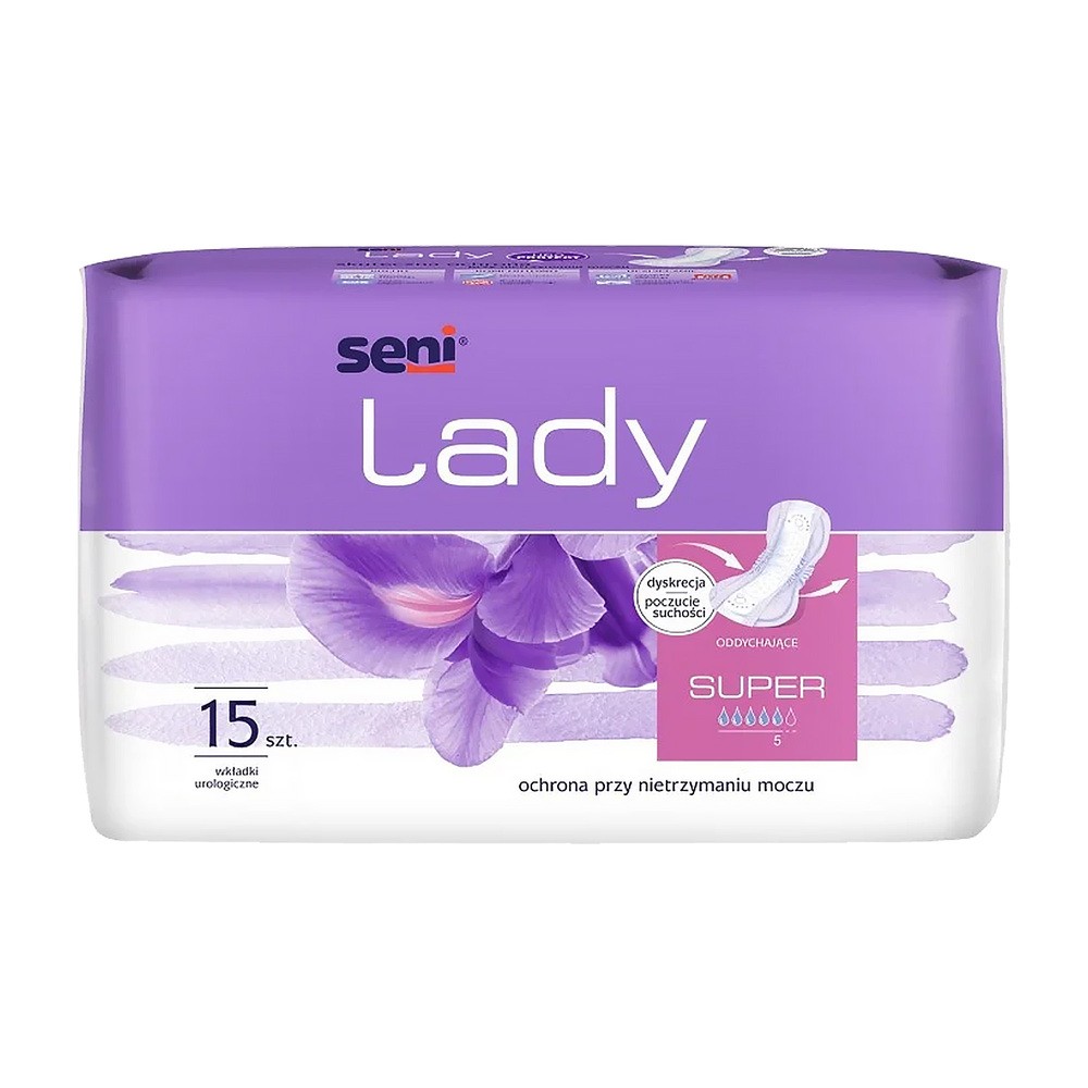 Seni LADY SUPER - WKŁADKI UROLOGICZNE, 15 SZTUK