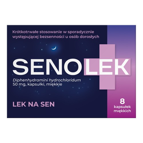 Senolek 50 mg Lek na bezsenność, 8 kapsułek