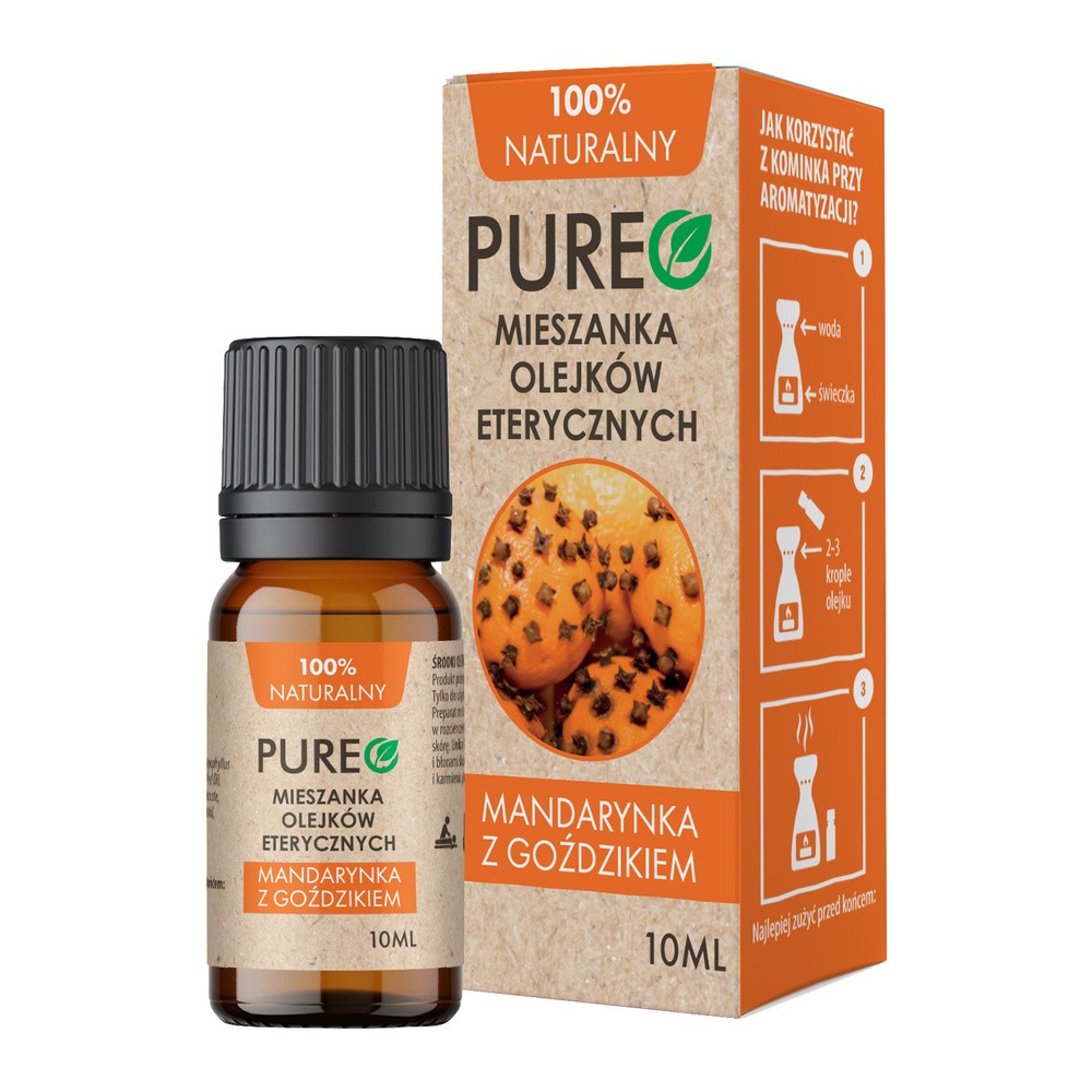PUREO Mieszanka naturalnych olejków eterycznych Mandarynka z goździkiem, 10 ml