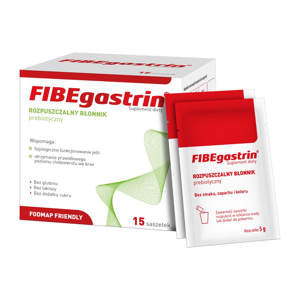 Fibegastrin, Rozpuszczalny Błonnik Prebiotyczny, 15 Saszetek