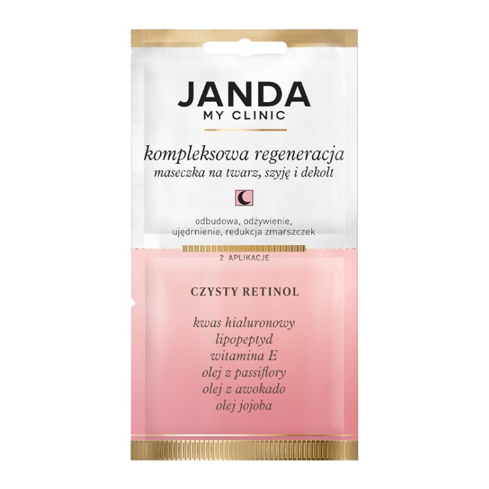 Janda My Clinic Nici Kolagenowe, maseczka na twarz, szyję i dekolt, Czysty Retinol, 8 ml