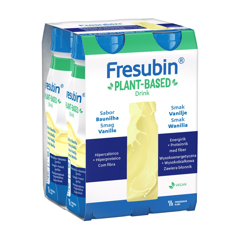 Fresubin Plant-Based Drink, preparat odżywczy, smak waniliowy, 4 x 200 ml USZKODZONE OPAKOWANIE