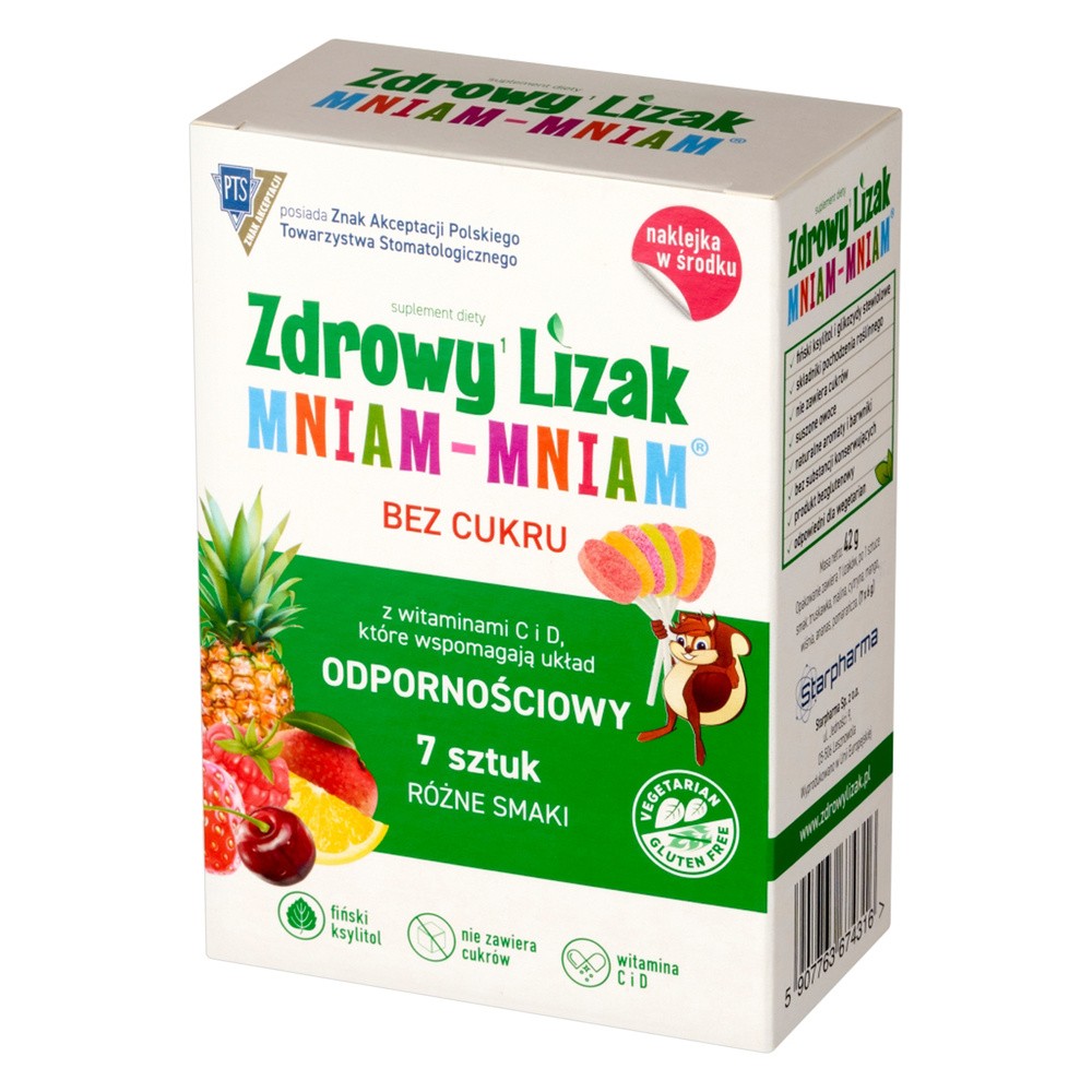 Starpharma Zdrowy Lizak z Witaminami 7 szt + Naklejka w Środku 5907763674316