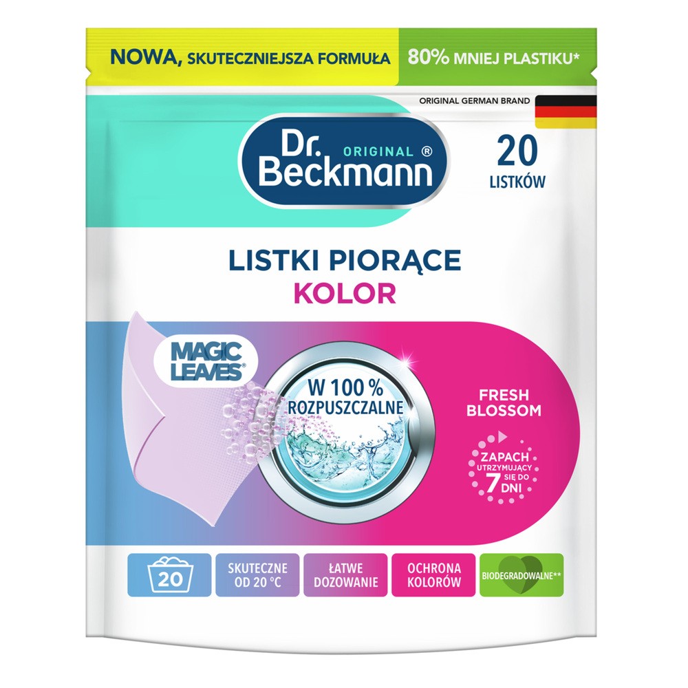 Chusteczki do prania DR BECKMANN Magic Leaves Kolor (20 sztuk)