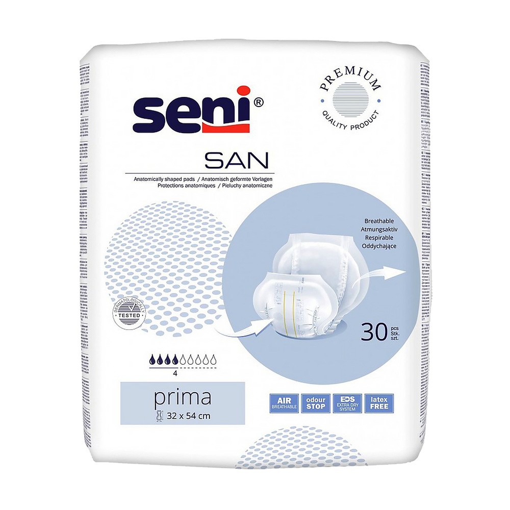 SAN SENI PRIMA Pieluchy anatomiczne, 30szt.