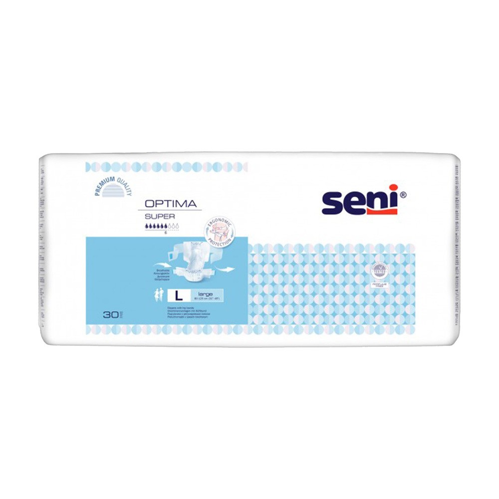 Seni Optima Optima Super Pieluchomajtki z regulowanym pasem biodrowym L 30szt SE-097-LA30-G01