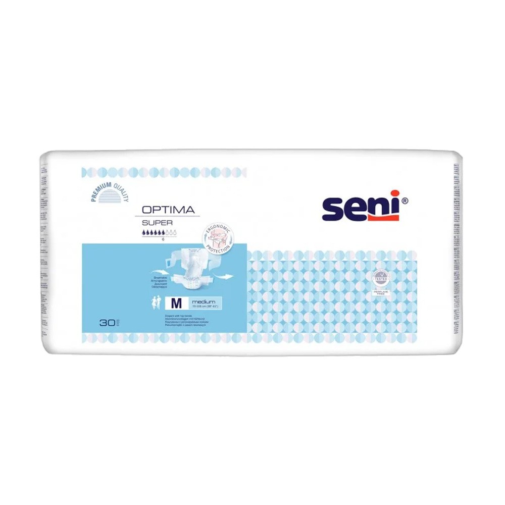 Seni Optima Optima Super Pieluchomajtki z regulowanym pasem biodrowym M 30szt SE-097-ME30-G01