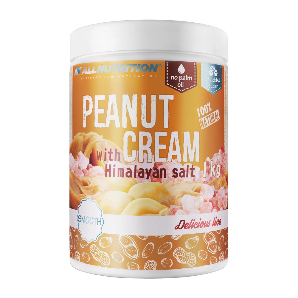 AllNutrition 100% Peanut Cream 1000 g gładkie orzeszki ziemne + sól himalajska