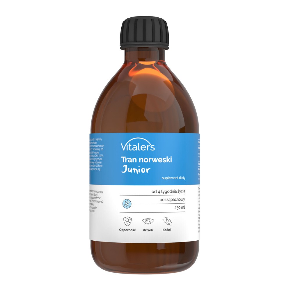 Vitaler's, Tran norweski Junior Omega-3 1200 mg dla dzieci, 250 ml
