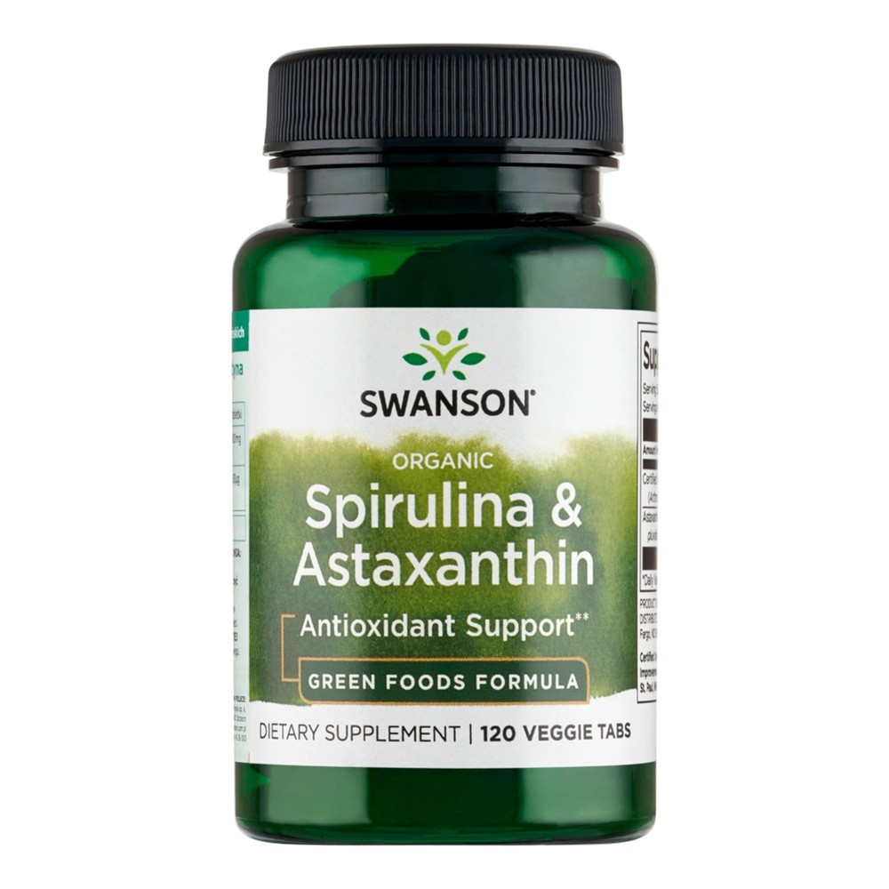 SWANSON Organiczna Spirulina i Astaksantyna 120 tabletek