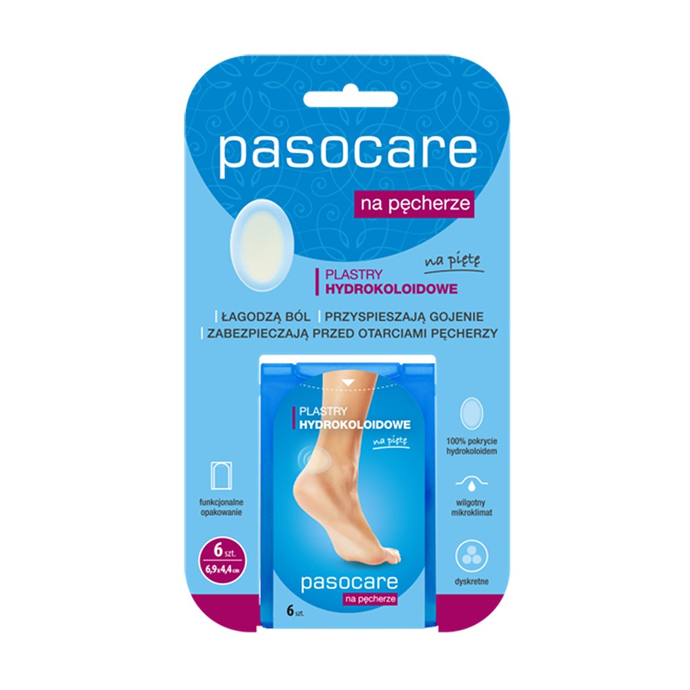 Paso TRADING SP. Z O.O. Pasocare plastry hydrokoloidowe na pęcherze na piętę 6 sztuk 9103942