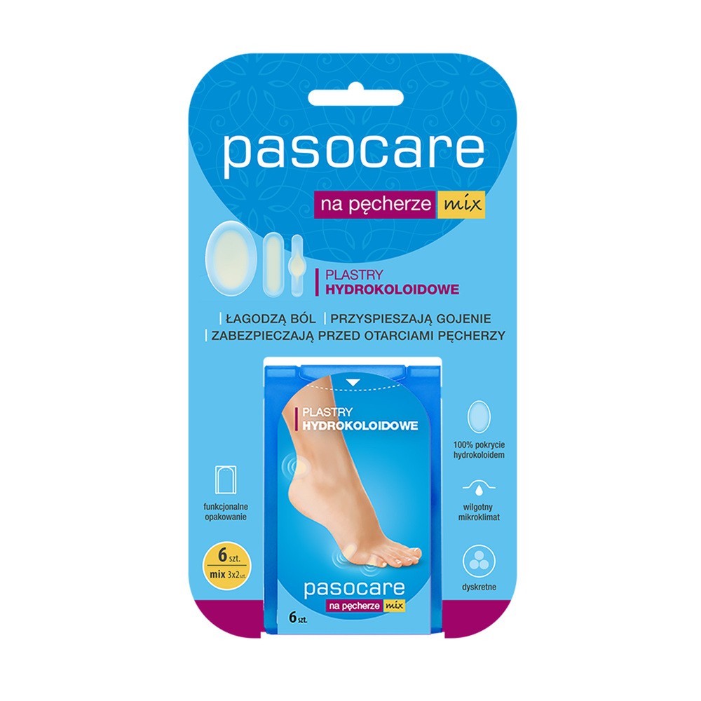 Paso TRADING PASOCARE Plastry hydrokoloidowe na pęcherze mix, 6szt