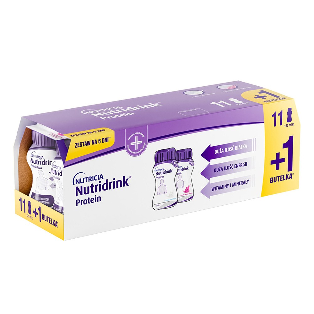 Nutridrink Protein zestaw, 12szt. (8szt. - owoce leśne + 4szt. neutralne)