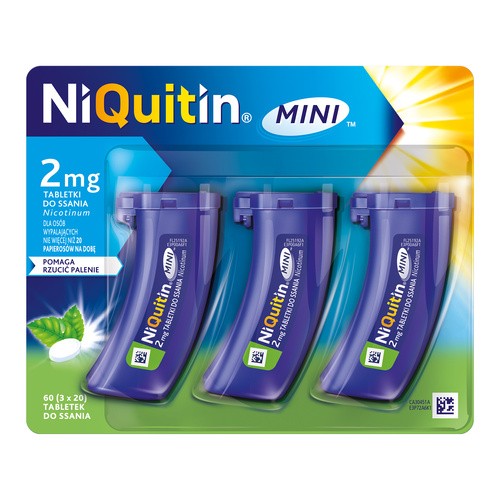 NIQUITIN MINI 2 mg Tabletki do ssania, 3 x 20 szt.