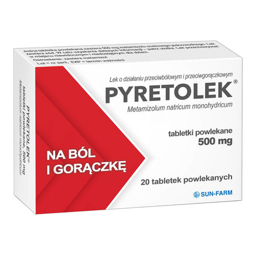 Pyretolek 500mg, 20 tabletek