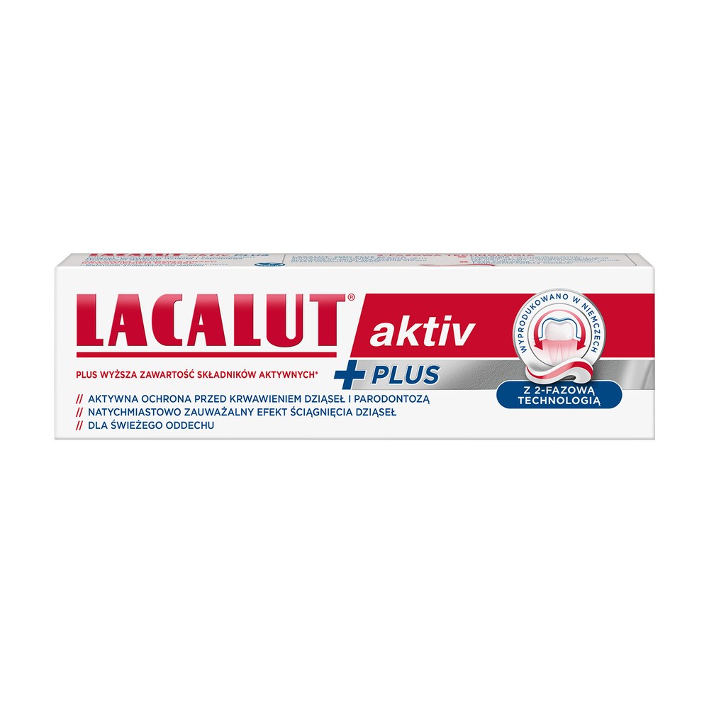 LACALUT Pasta do zębów Aktiv PLUS z 2-fazową technologią 75 ml