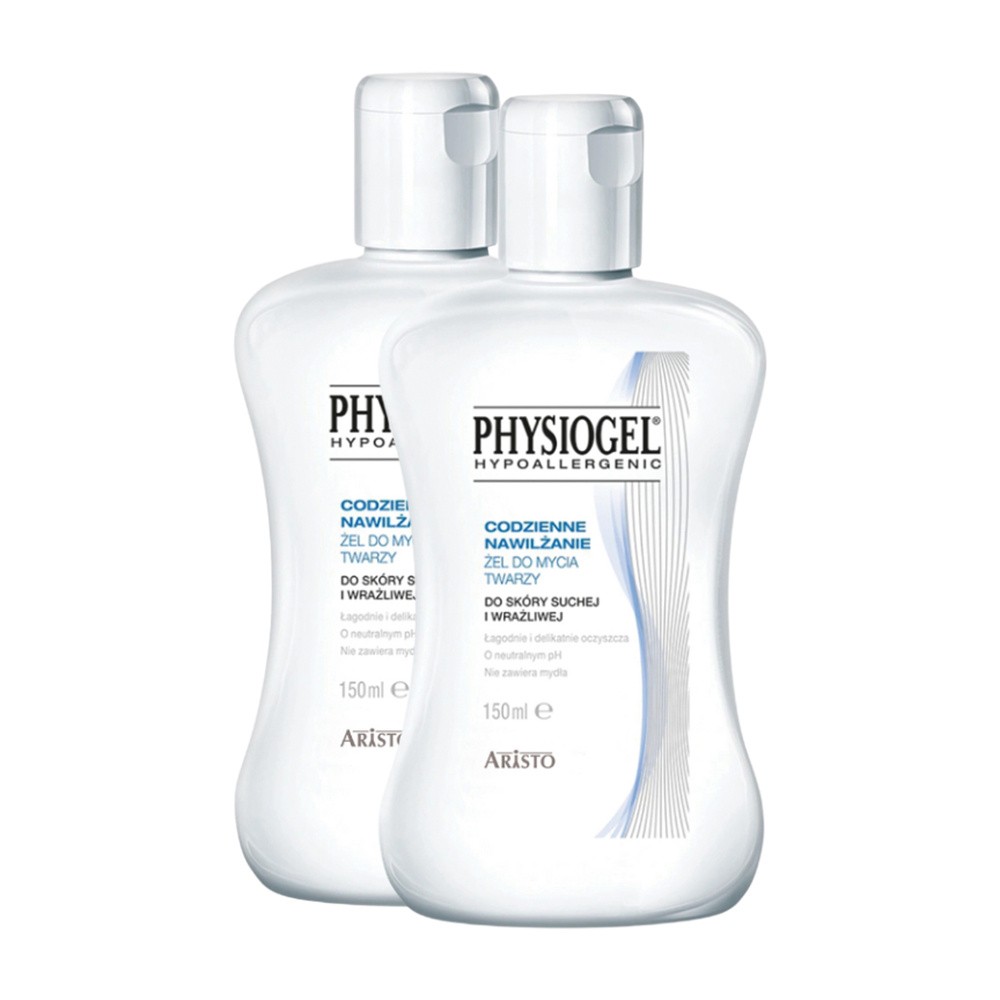 Physiogel Codzienne Nawilżanie żel do mycia twarzy do skóry suchej i wrażliwej 2x150ml