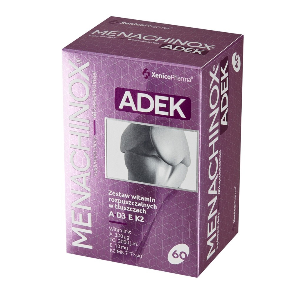 Xenico XenicoPharma Pharma Menachinox ADEK zestaw witamin A, D3, E i K2 MK-7 - 60 kapsułek